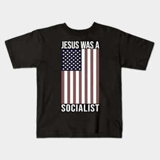 Jesus Was A Socialist American Flag Christians For America Kids T-Shirt